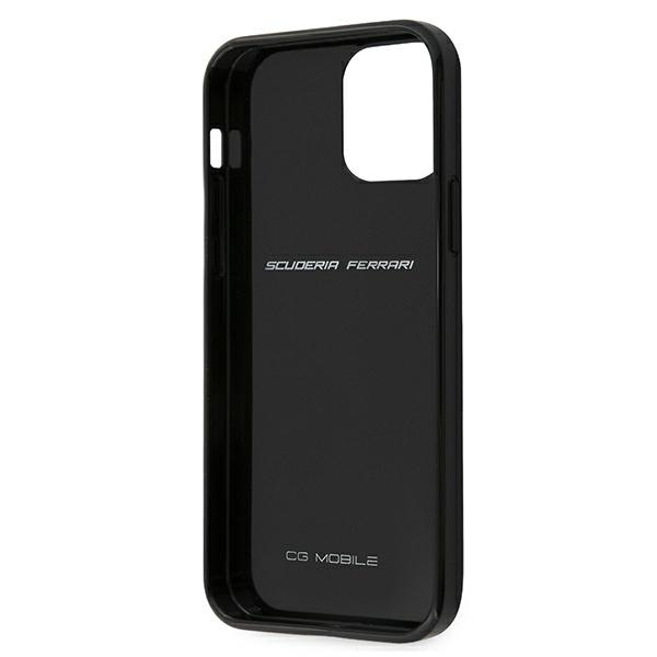Cover Ferrari Apple iPhone 12 Mini in pista vera custodia in carbonio nero