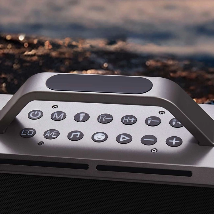 Joyroom Pies Series JR-MW03 Kabelloser Karaoke-Lautsprecher mit 2 Mikrofonen und Fernbedienung – Schwarz