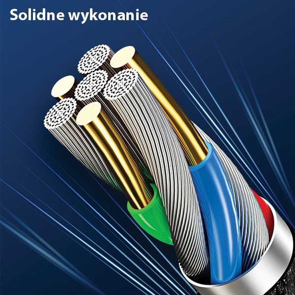 Kabel Opletený USAMS Lightning U-Tone Power-off 2A Rychlé nabíjení 1,2 m černý