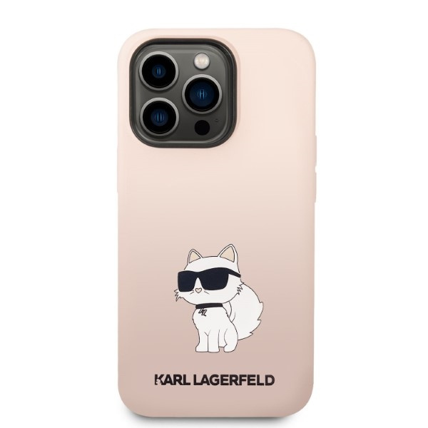 Pouzdro Karl Lagerfeld iPhone 14 Pro Max 6,7" hardcase pink/pink Silicone Choupette