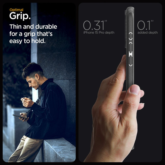 Hülle Spigen Mag Armor iPhone 15 Pro MATTE Schwarz