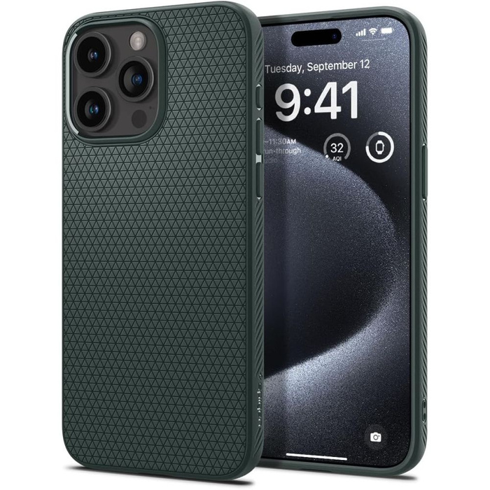 Obal Spigen Liquid Air iPhone 15 Pro Abyss Green Case