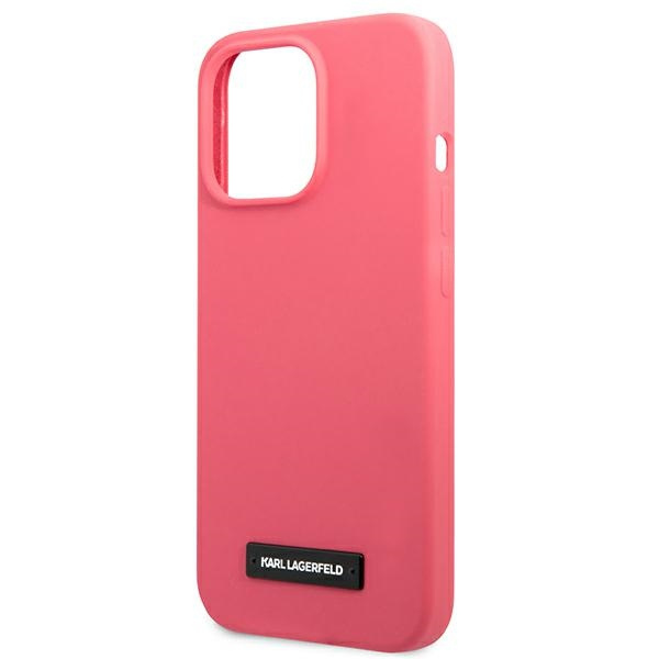 Case KARL LAGERFELD Apple iPhone 13 Pro Max Silicone Plaque Pink Fuchsia Hardcase