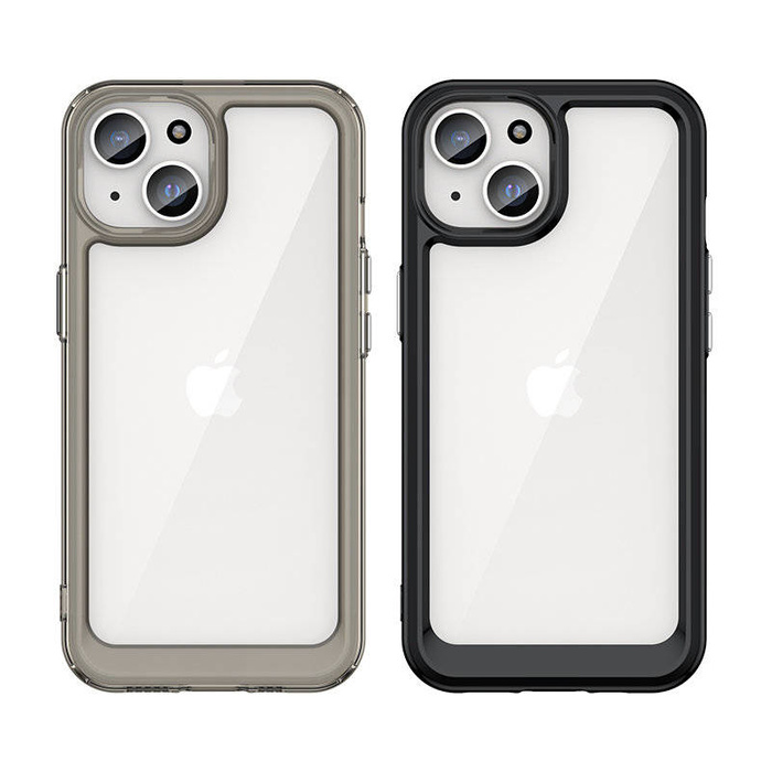 Coque Renforcée Espace Extérieur pour iPhone 15 avec Cadre Flexible - Noire