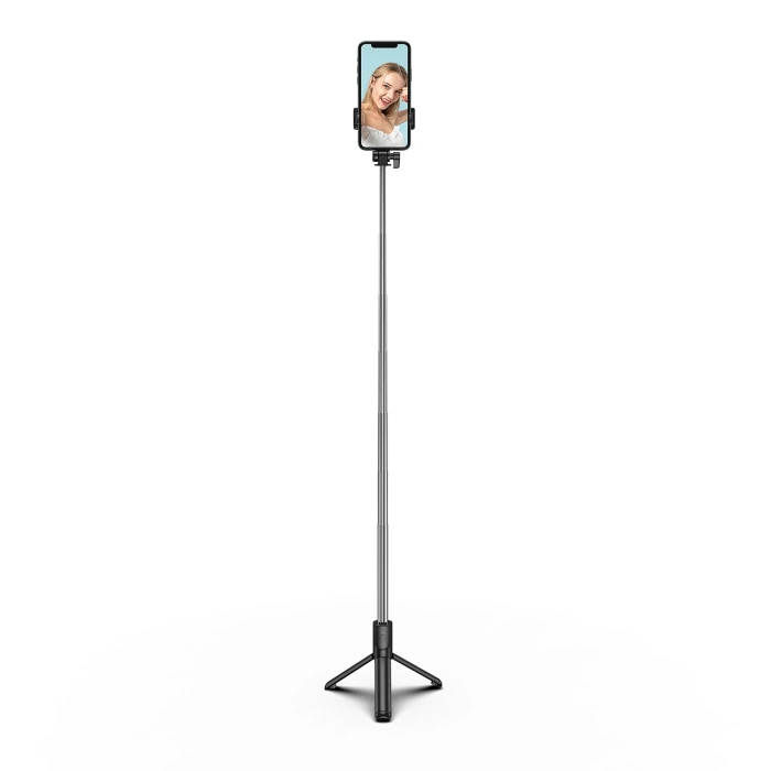 Selfie-Stick WHS1Y Teleskopstativ 1 m mit Telefonhalter – Schwarz