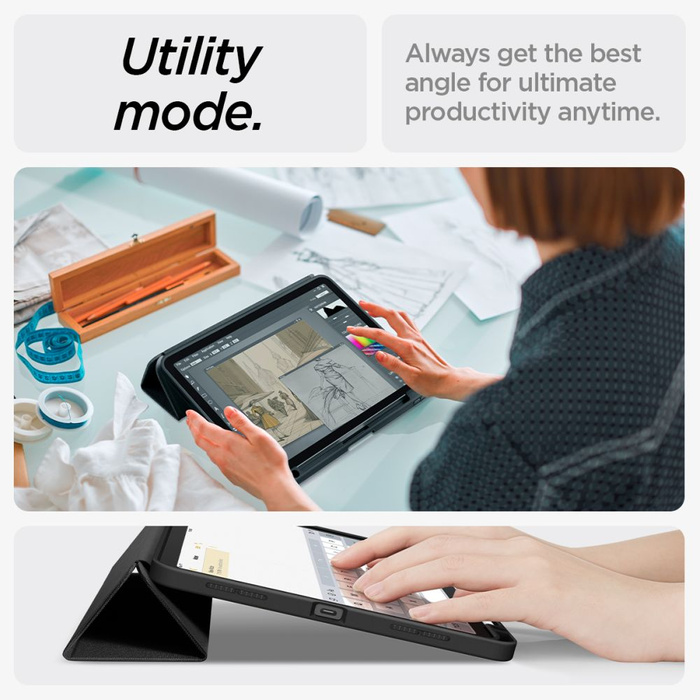 Hülle Spigen iPad Urban Fit Air 10.9 4 / 5 / 2020-2022 / 6 7 / 2024-2025 Schwarz Case