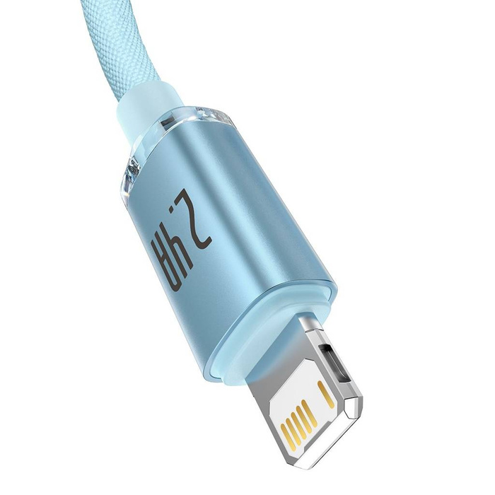 Baseus Crystal Shine Series USB cable - Lightning 2,4A 20W 1,2m blue (CAJY001103)