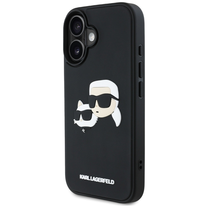 Etui Karl Lagerfeld HC 3D Rubber Double   Heads do iPhone 16 czarny