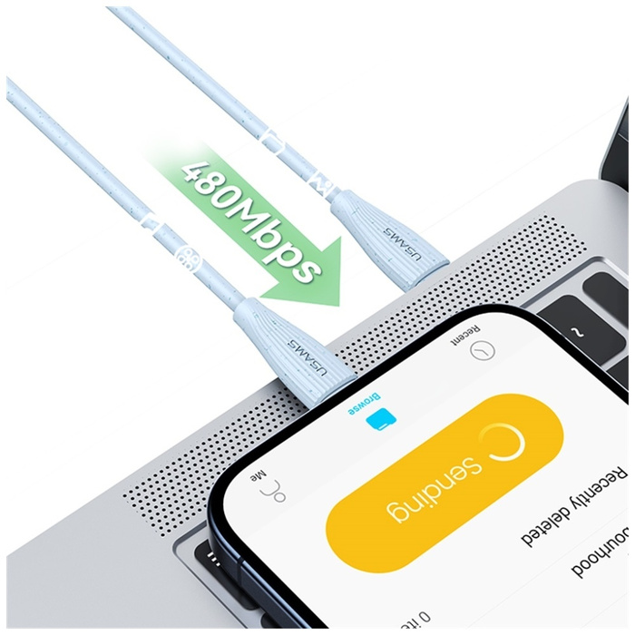 Kabel USAMS Green Series SJ716 60W USB-C do USB-C 1m biały