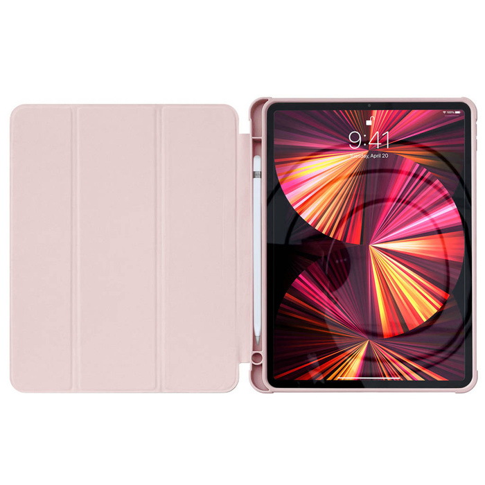 Stand Tablet Case Custodia Smart Cover per iPad Pro 12.9&#39;&#39; 2021 con funzione stand rosa
