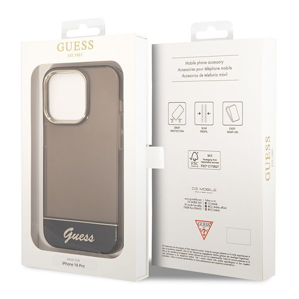 Case GUESS Apple iPhone 14 Pro Translucent Black Hardcase