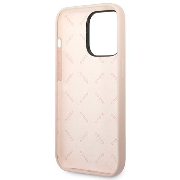 Case Guess GUHCP14XSLTGP iPhone 14 Pro Max 6.7" pink/pink hardcase Silicone Triangle
