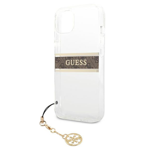  GUESS   13 Mini 4G Brown Strap Charm Clear Hardcase