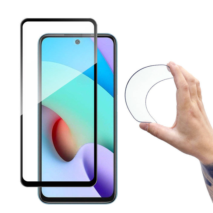 Wozinsky Full Cover Flexi Nano Glass Screen Protector Ochranné Sklo s rámom Xiaomi Redmi 10 Black