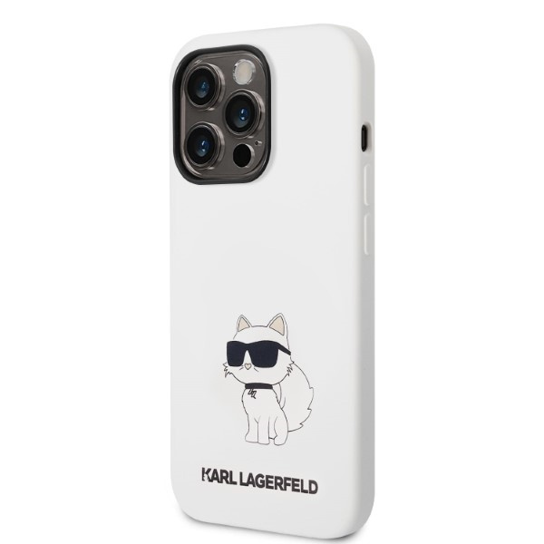 Hülle Karl Lagerfeld iPhone 14 Pro 6.1" hartcase weiß/weiß Silikon Choupette