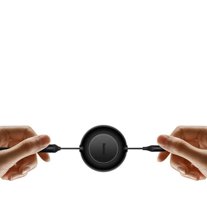 Baseus Bright Mirror 2 cable retráctil 3en1 USB Tipo C - micro USB + Lightning + USB Tipo C 3.5A 1.1m negro (CAMJ010201)