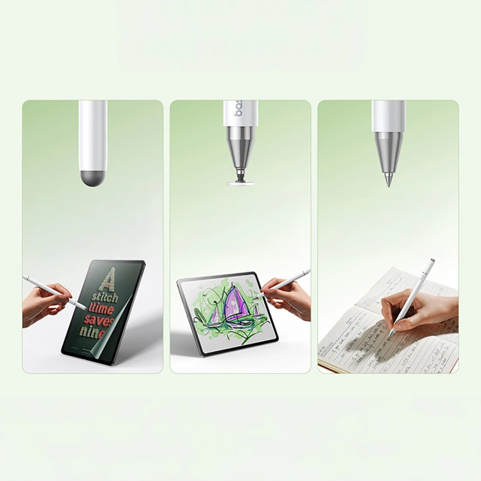 Baseus Smooth Writing III 3in1 Passive Stylus Magnetic Version - White
