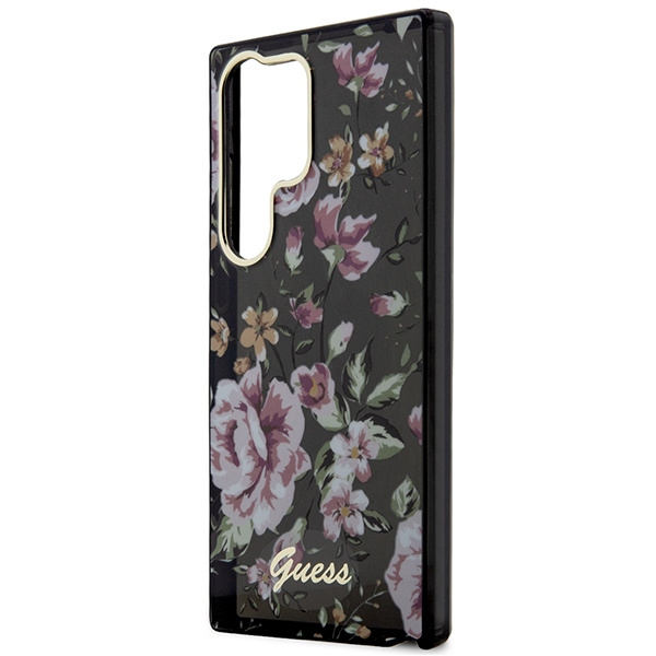 Hülle Guess Guhcs23lhcfwsk S23 Ultra S918 Schwarz/Schwarz Hardcase Flower Collection Case