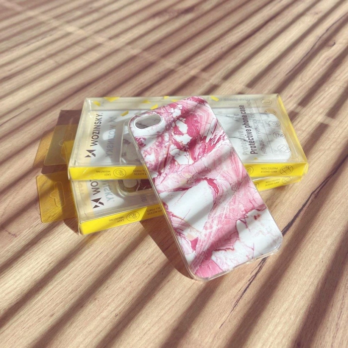 Wozinsky Marble żelowe etui pokrowiec marmur iPhone 12 mini biały