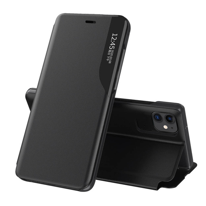Custodia in ecopelle View Case elegante custodia tipo libreria con cavalletto per iPhone 13 Pro Max nero