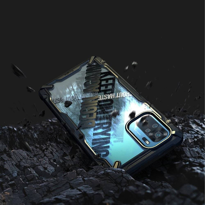 Ringke Fusion X Design Schutzhülle Schutzhülle mit Rahmen für Xiaomi Redmi Note 10 / Redmi Note 10S schwarz (Cross) (XDXI0030)