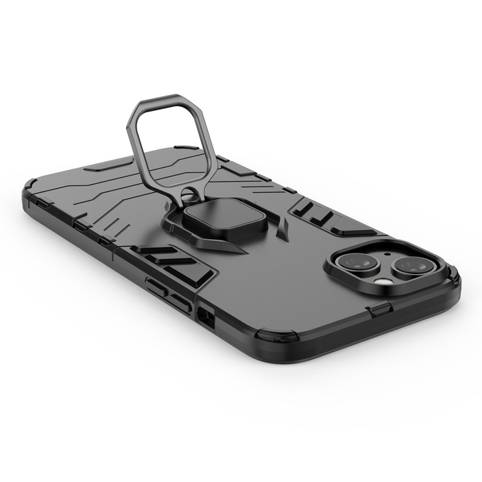 Obal Kroužek Armor Obal Do iPhone 14 Pro Armoured Cover Držák Mag netic Ring Black Case