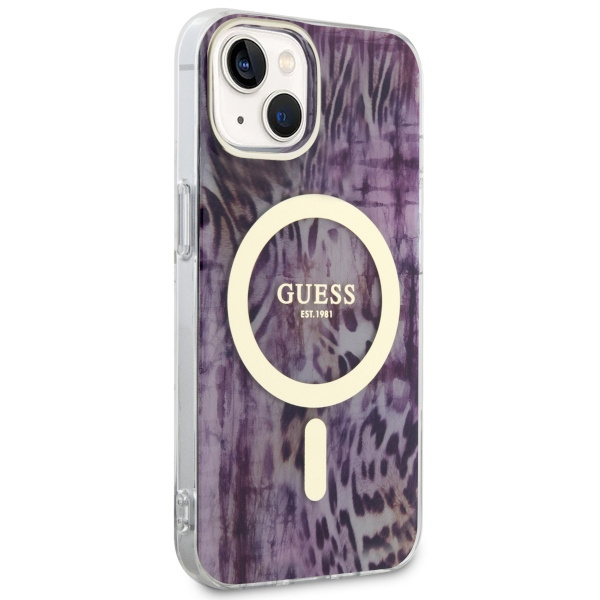 Funda Guess GUHMP14SHLEOPWP iPhone 14 6.1" rosa/rosa durocase Leopardo MagSafe Case