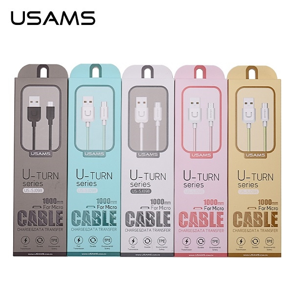 Cavo USAMS U-Turn MicroUSB 2A 1m Nero