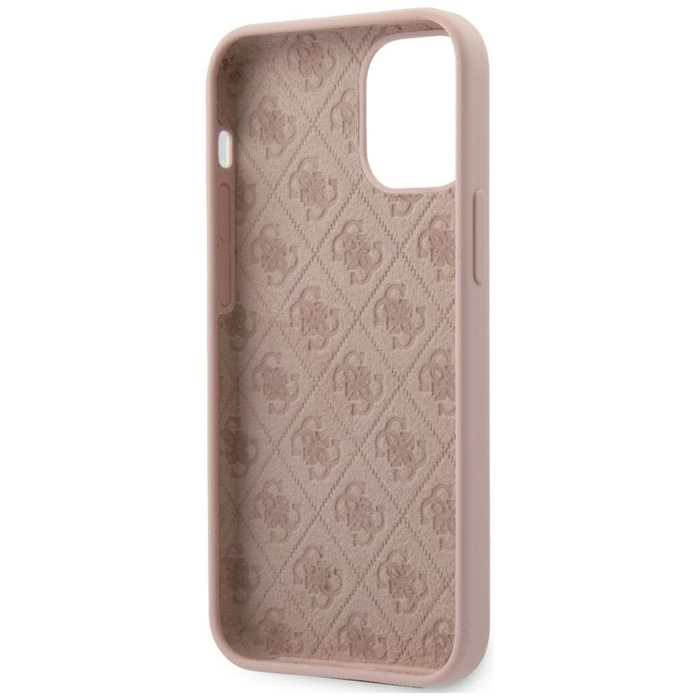 Hülle GUESS Apple iPhone 12 Mini 5.4 Silikon Script Gold Logo GUHCP12SLSLMGLP Hellrosa Hardcase