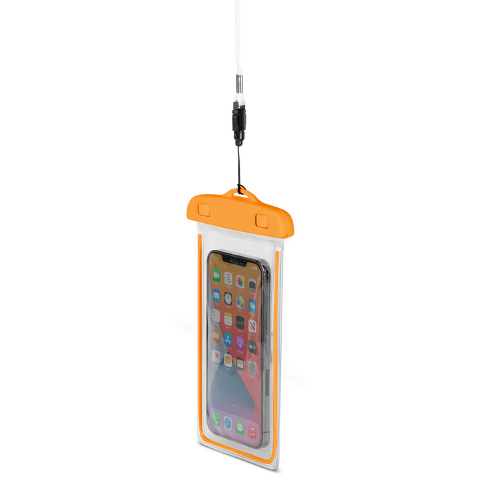 PVC voděodolné pouzdro na telefon se šňůrkou - oranžové