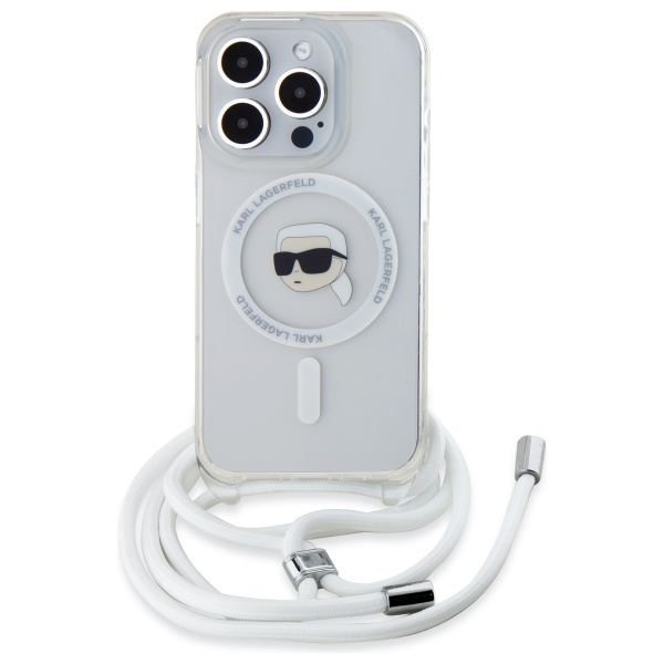 Etui Karl Lagerfeld iPhone 16 Pro hardcase transparent Crossbody IML Karl Head Magsafe