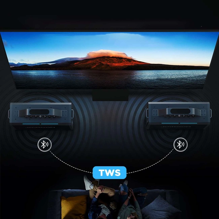 Joyroom Pies Series JR-MW03 Kabelloser Karaoke-Lautsprecher mit 2 Mikrofonen und Fernbedienung – Schwarz