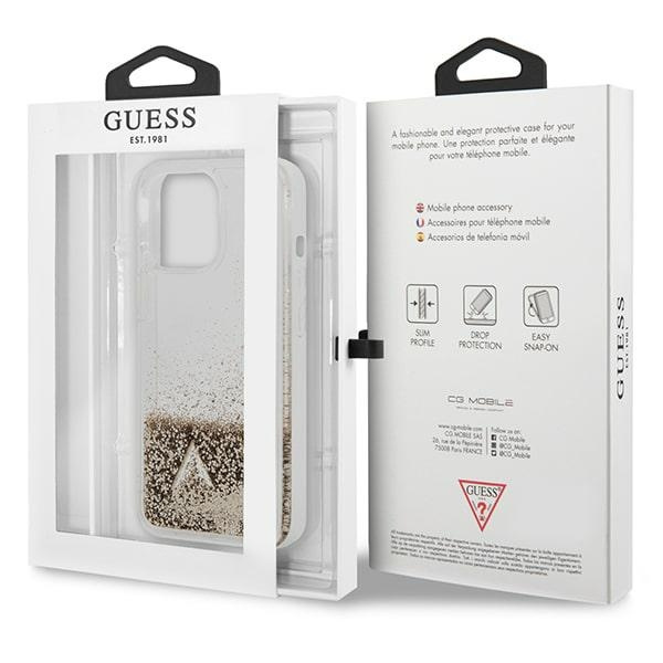 Guess GUOHCP14LGLHFLGO iPhone 14 Pro 6.1" gold/gold hartcase Glitter Charms