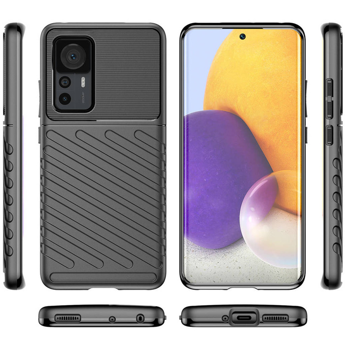 Funda Thunder Case para Xiaomi 12T Pro / Xiaomi 12T funda armadura de silicona negra