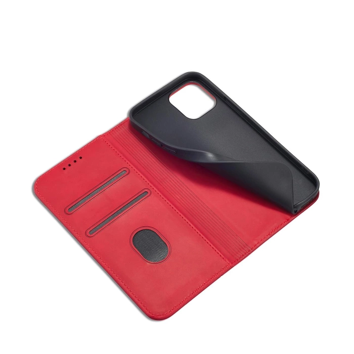Magnet Fancy Case Case für iPhone 12 Pro Max Tasche Brieftasche Kartenhalter Rot