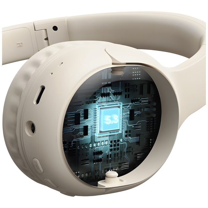 USAMS Słuchawki Bluetooth 5.3 nauszne Yun Series beżowy/beige TDLYEJYX02 (USAMS-YG23)