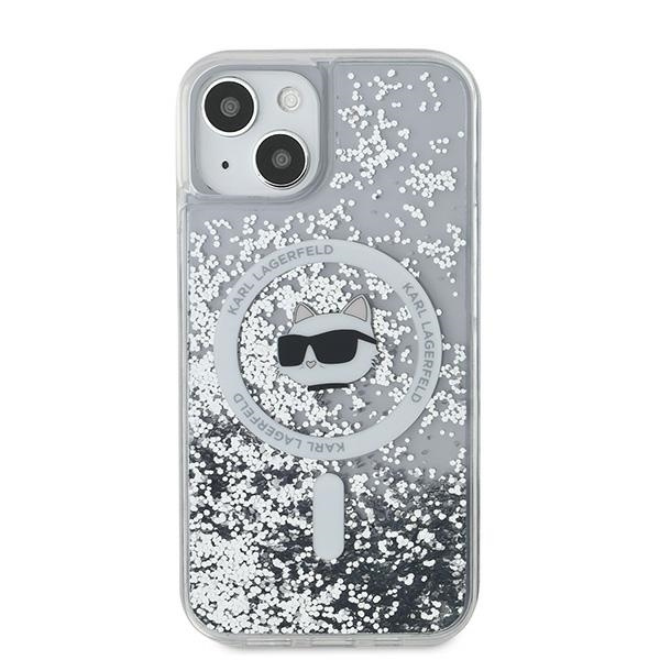 Etui Karl Lagerfeld KLHMP14SLGCHSGH iPhone 14 / 15 / 13 6.1" hardcase transparent Liquid Glitter Choupette Head Magsafe