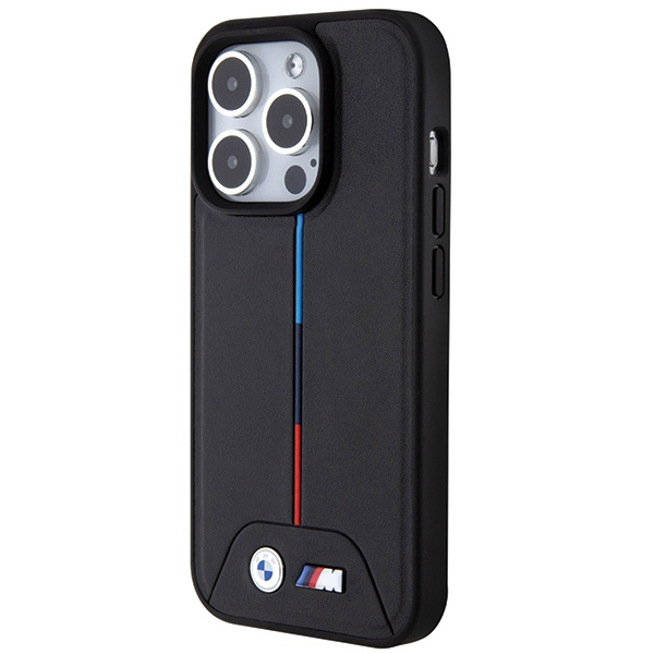 Case Bmw Bmhmp15l22pvtk IPhone 15 Pro 6.1" Black/black Hardcase Quilted Tricolor MagSafe Case