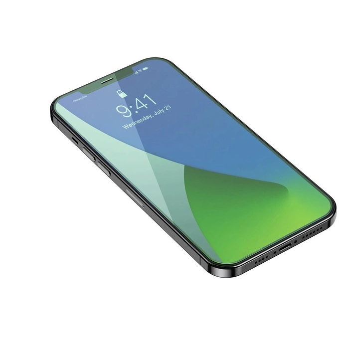 [APRÈS RETOUR] Baseus 2x 0,15mm verre trempé vert avec filtre anti-lumière bleue iPhone 12 mini (SGAPIPH54N-LP02)