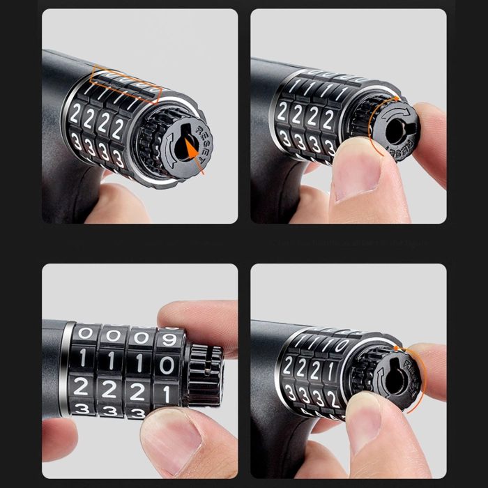 Rockbros 3230002001 antivol pour vélo avec combinaison et clé - noir