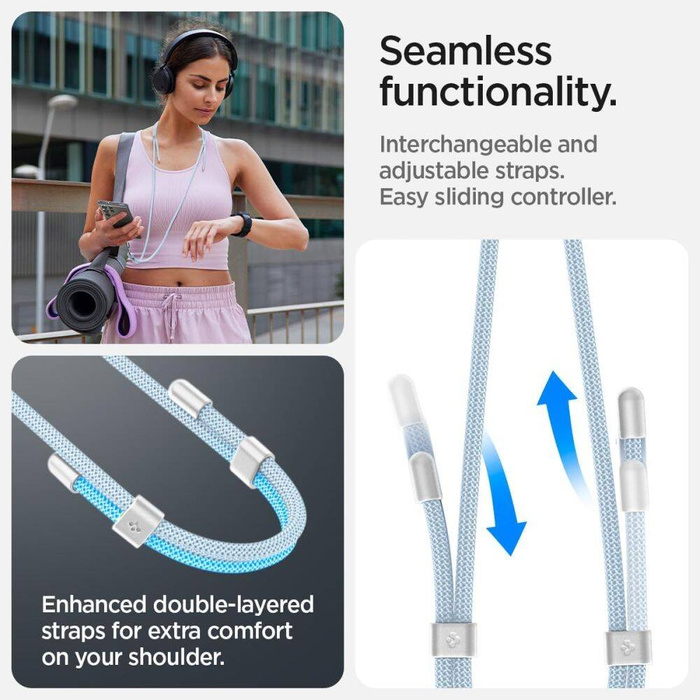 Spigen LANYARD UNIVERSAL STRAP SET CROSSBODY &amp; WRIST MUTE BLUE