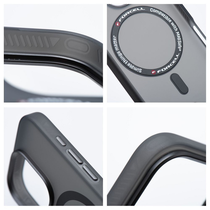 Etui na iPhone 16 PLUS Forcell F-Protect Levels Dual Layer 4D technology zgodny z MagSafe Military Drop-Test smoky black