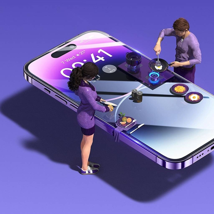 Vidrio templado de pantalla completa Baseus para iPhone 14 Pro Max con cubierta de altavoz 0.3 mm + marco de montaje