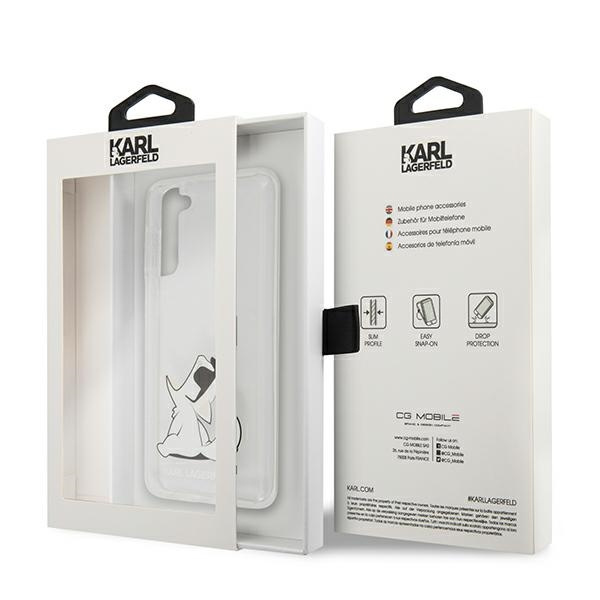 Hülle KARL LAGERFELD Samsung Galaxy S21 Plus Choupette Fun KLHCS21MCFNRC Klarer Hartschalenkoffer