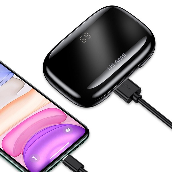 USAMS Bluetooth 5.0 Kabellose Kopfhörer Schwarz