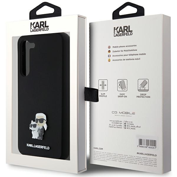Etui Karl Lagerfeld KLHCS24MSMHKCNPK S24+ S926 hardcase czarny/black Silicone Karl&Choupette Metal Pin