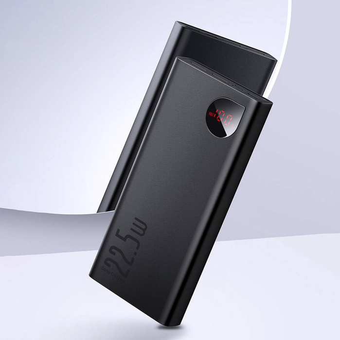 Powerbanka Baseus Adaman s rychlým nabíjením 20000mAh 22,5W + USB C 3A kabel 0,3m černý