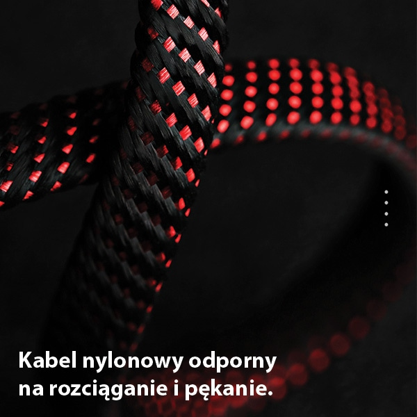 Kabel Opletený USAMS Lightning 2A Rychlé nabíjení LED 1,2 m Černá
