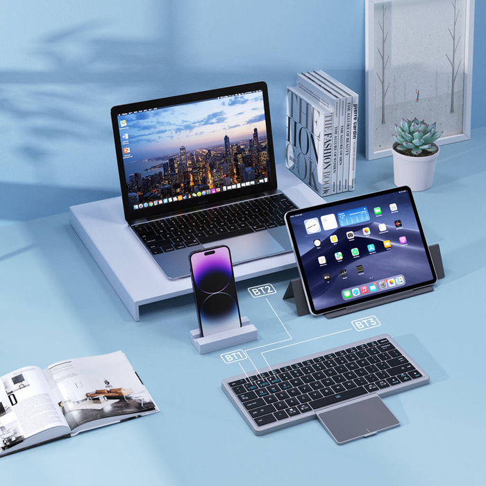 Bezdrátová Bluetooth klávesnice Dux Ducis OK Series s touchpadem - černá