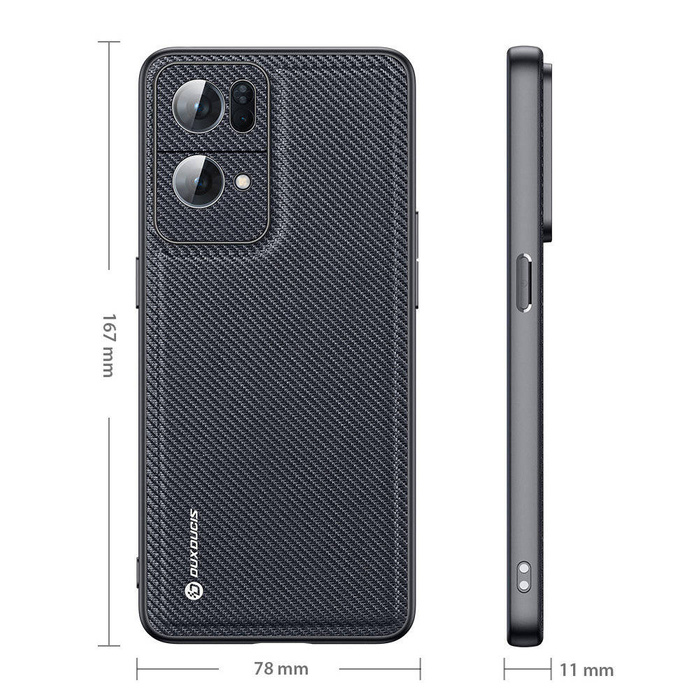 Cover per custodia Dux Ducis Fino ricoperta di materiale in nylon Oppo Reno7 Pro 5G nero